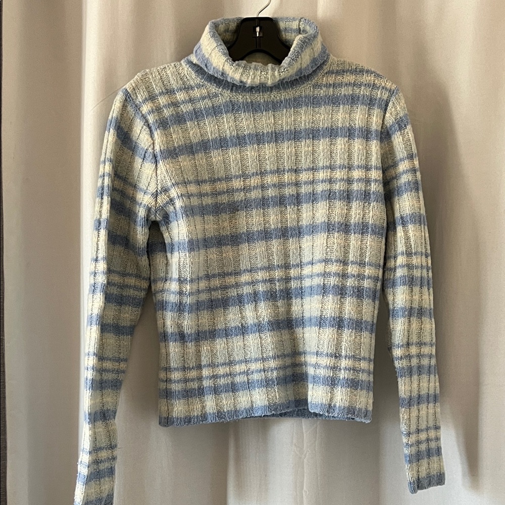J. Crew Turtleneck Sweater - Blue and Cream